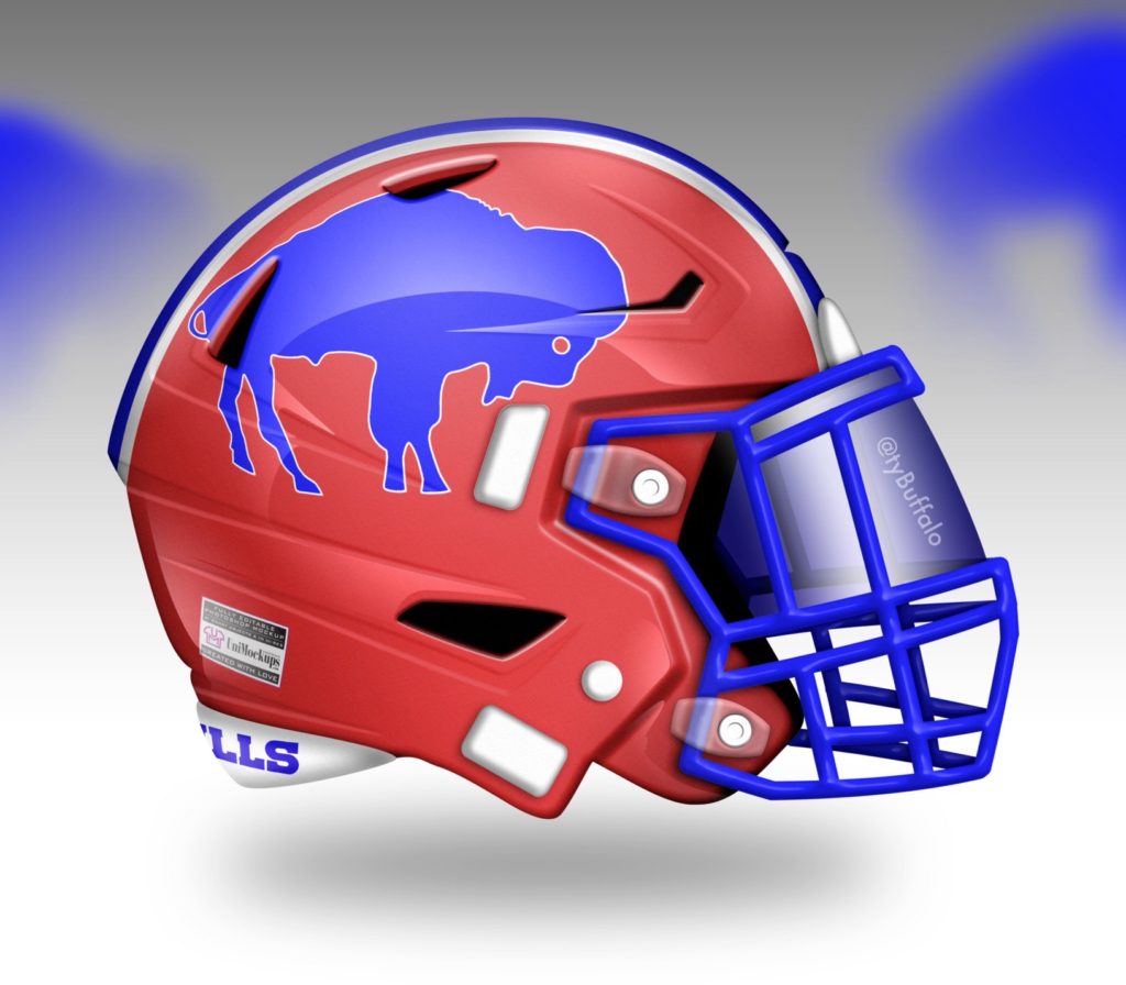 Like Bills Throwback Football Helmet Decals Red Helmet 84-01 