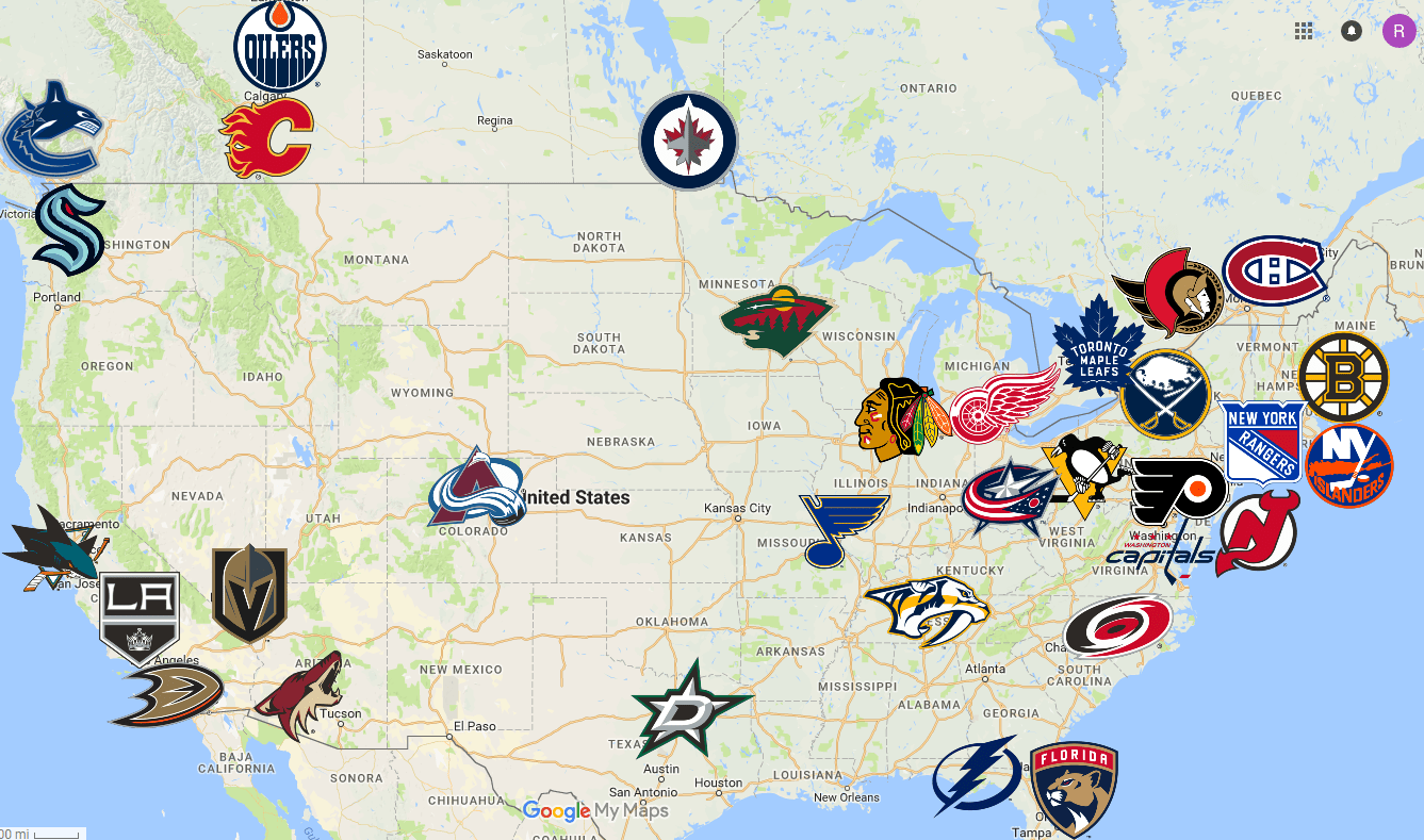 Команды лиги нхл. Команды НХЛ на карте. Команды НХЛ на карте США. Города команд НХЛ на карте. Команды НХЛ на карте Северной Америки.